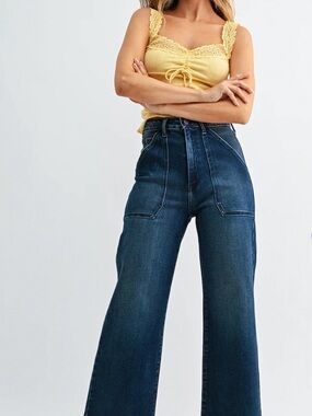 Just Black | Patch pocket Wide-Leg Dark Denim Jeans size 29
